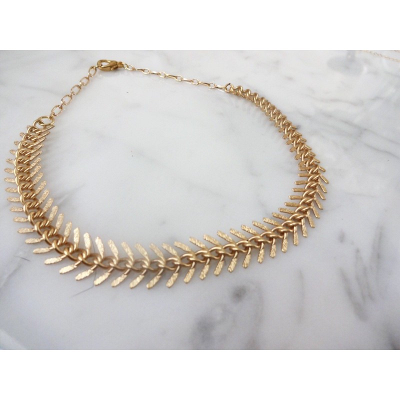 Fishbone Aircraft Chain Necklace Women's Short Necklace