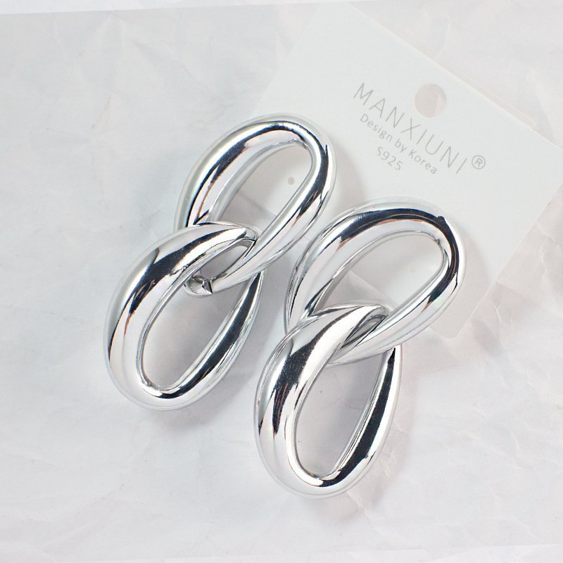 Exaggerated Big Earrings Korean Version Cool Big Earrings Chain Shape Earrings Factory Direct Wholesale Earrings Temperament Earrings