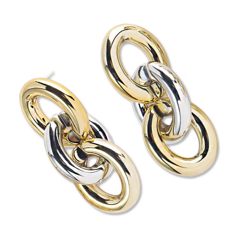Exaggerated Big Earrings Korean Version Cool Big Earrings Chain Shape Earrings Factory Direct Wholesale Earrings Temperament Earrings