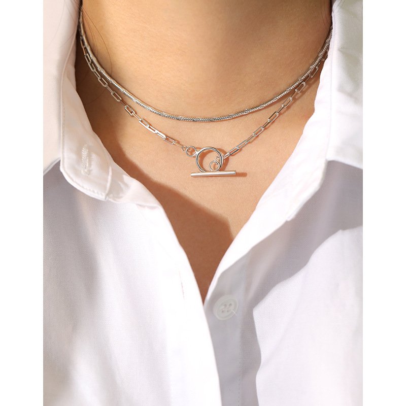 Sterling Silver Necklace Small Design Sense Personality Necklace Female Clavicle Necklace