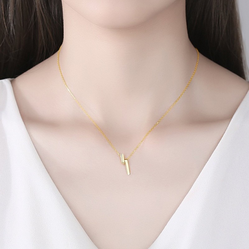 Sterling Silver Necklace Glossy One-word Necklace