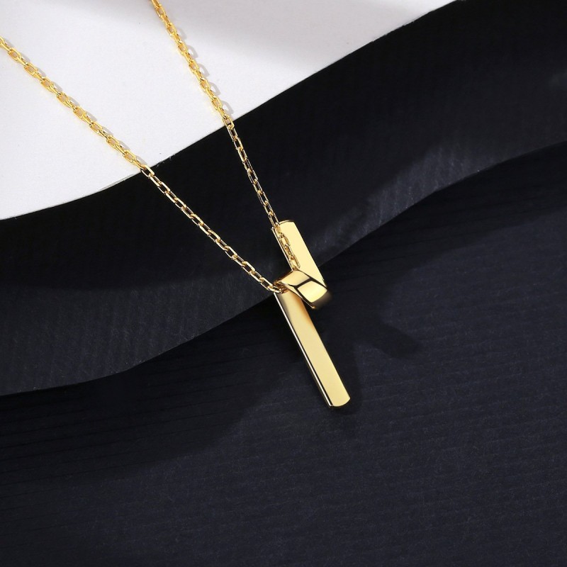 Sterling Silver Necklace Glossy One-word Necklace