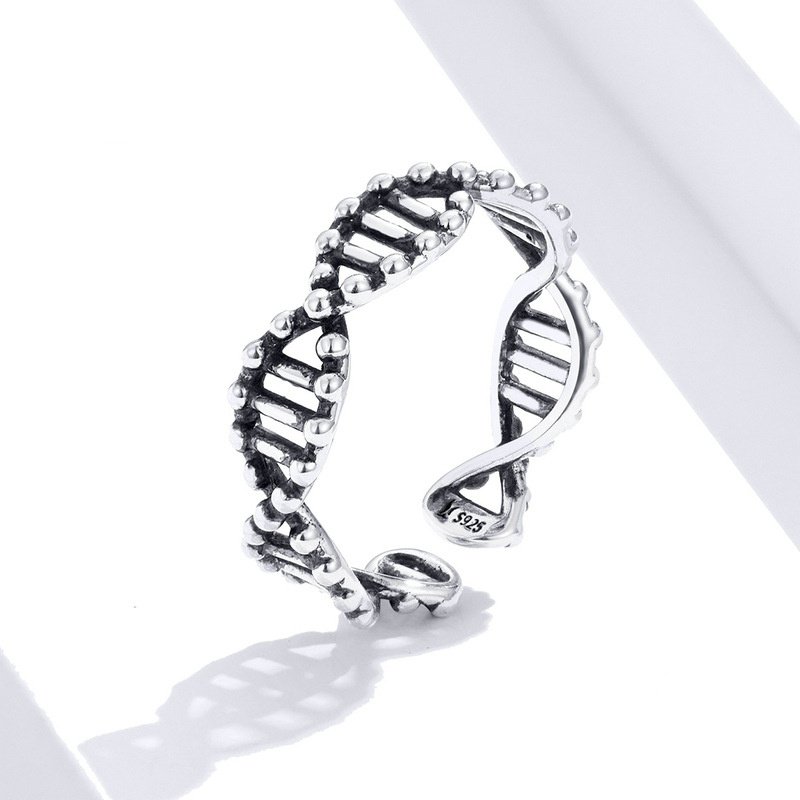DNA sterling silver ring