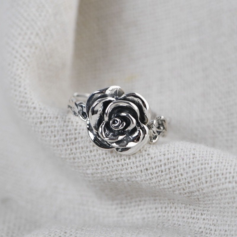 S925 Silver Vintage Thai Silver Craftsmanship Ring