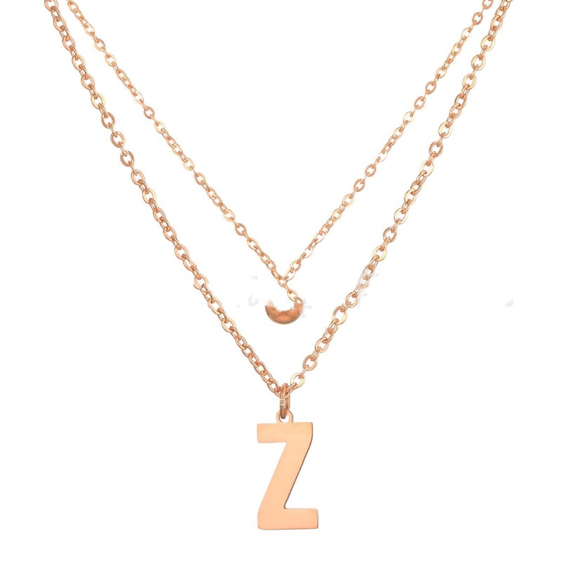 Double-layer Necklace Letter Necklace Ornament