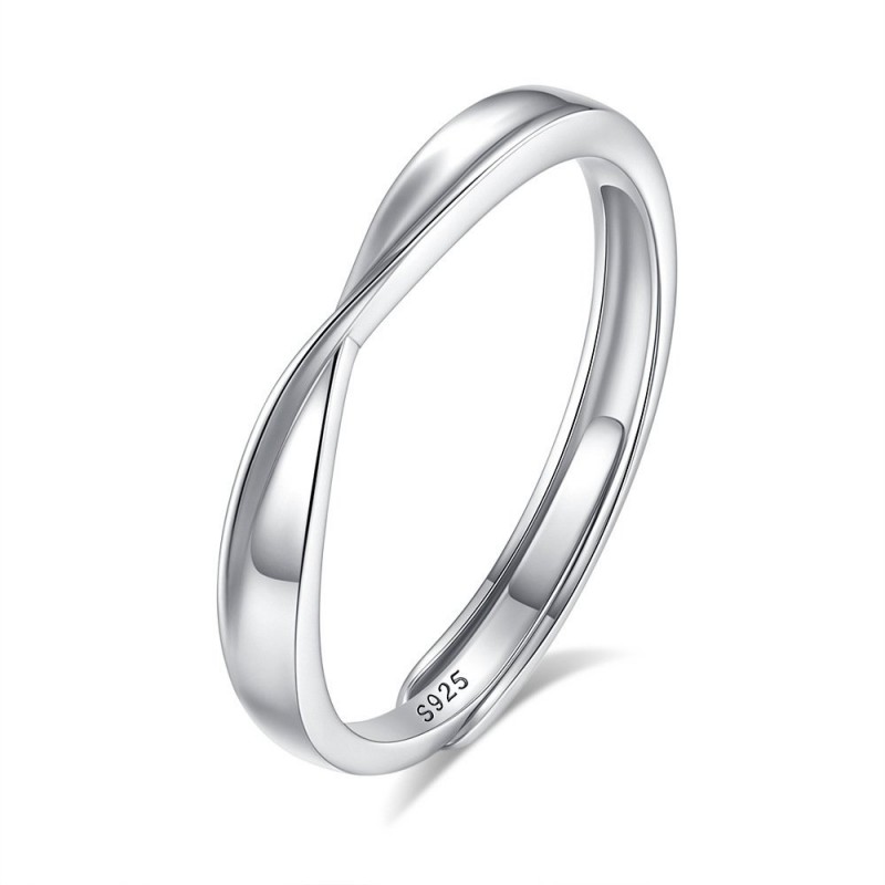 S925 Silver Bow Couple Ring