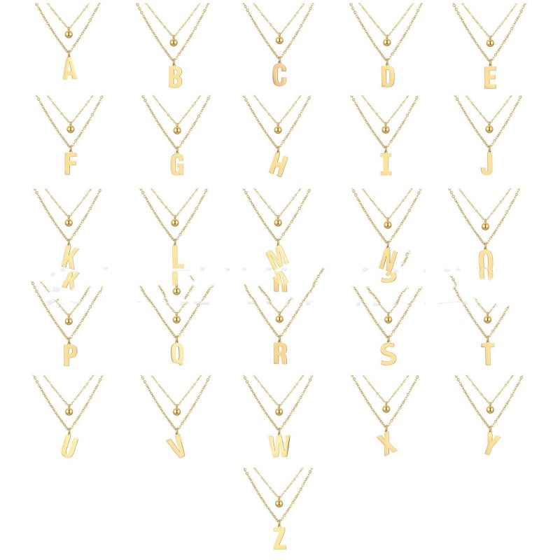 Double-layer Necklace Letter Necklace Ornament